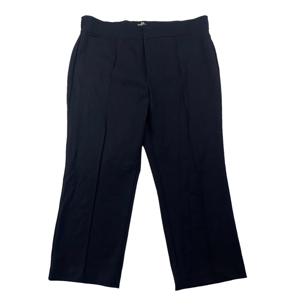 NWT T By Talbots Navy Blue Crop Trouser Pants XL Nylon Spandex Center Seam $139